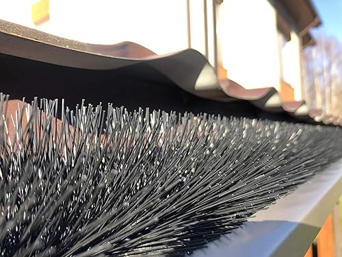 Spazzola per grondaia, 24 m, 120 cm, Ø 12 cm, protezione dalle foglie, 20 pezzi. Su un filo inossidabile con ganci per il fissaggio! - Honorern