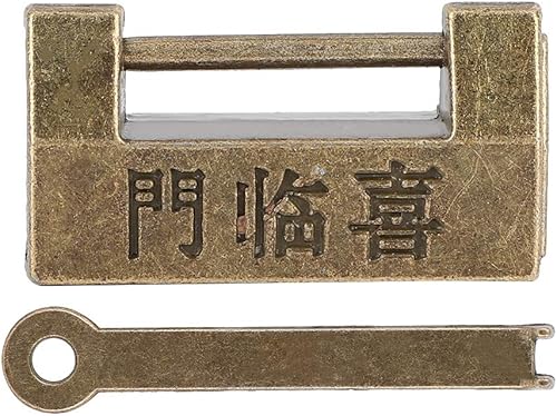 Lucchetto in Stile Cinese Vintage, Lucchetto Antico d'Arte, Lucchetto in Bronzo Antico in Mini Rame Antico Lucchetto Orizzontale per Portagioie Casse Casse - Honorern