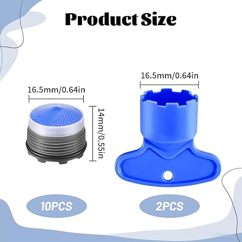 MAEXUS 10 aeratori per rubinetti, aeratori integrati, perlatori per rubinetti, risparmio d'acqua, facile installazione, compatibile con la maggior parte dei rubinetti, con 2 chiavi inglesi (M16,5) - Honorern