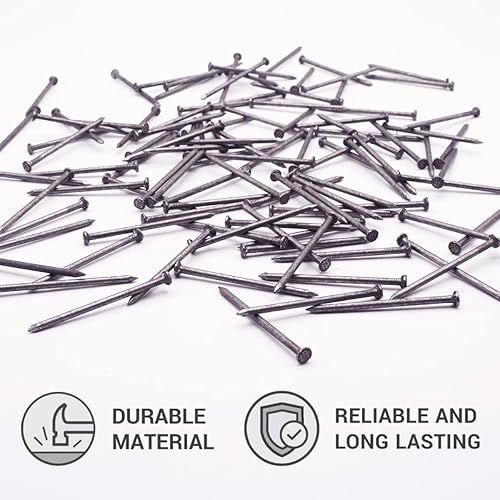 Confezione da 150 chiodi per edilizia in acciaio, 2,5 x 50 mm, testa rotonda piatta, multiuso, comuni, filo luminoso, lavorazione del legno (150, 2,5 x 50 mm) - Honorern