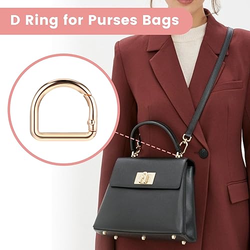 Confezione da 6 Moschettoni ad Anello a D, Portachiavi in ​​Metallo Anelli a D Gancio a Molla per Borsa a Tracolla Portachiavi Hardware Portachiavi Clip Accessori Collare per Animali Domestici - Honorern