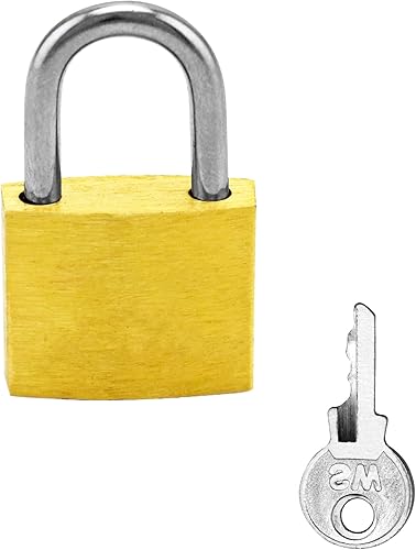 QWORK® 5 Pezzi Mini lucchetto con chiave, lucchetto piccolo in ottone, per valigie, armadietti, bagagli, borse da viaggio, zaino, 20 mm - Honorern