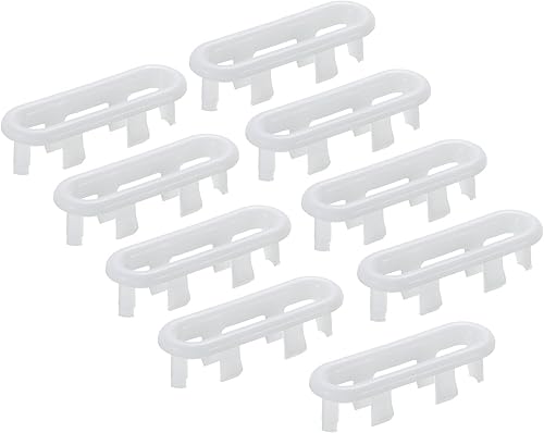 PATIKIL 2x0,7 Pollici Ring di Troppopieno, Lavello Tondo Coperchio Lavabo Bordo Ovale Inserto Plastica Tappi Rotondi Foro per Cucina Bagno, Bianco 9 Pezzi - Honorern