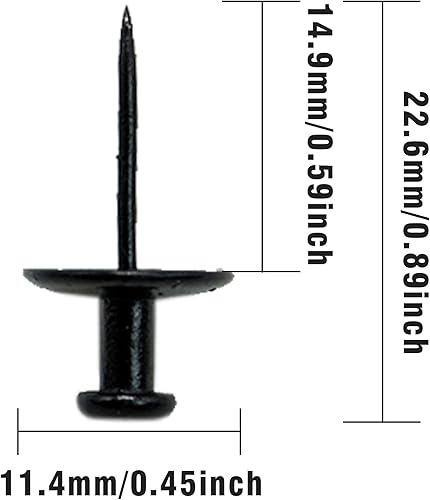 20 ganci per foto chiodi a doppia testa per parete ganci per ganci decorativi per casa, aula ufficio, sala studio, cartongesso (nero) - Honorern