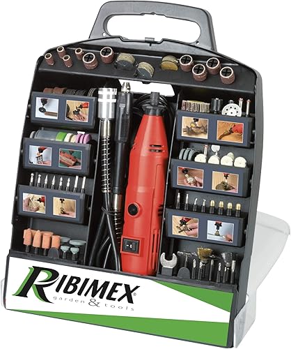 RIBIMEX PROMKIT301 Kit mini trapano in valigetta, 300 Pezzi, per modellismo - Honorern