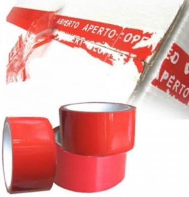 Nastro Adesivo Anti manomissione Colore Rosso 50mm x 50 MT antimanomissione - Honorern