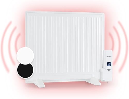 Stufa Elettrica Basso Consumo, Termosifone Elettrico Silenzioso da 600W da Muro, Radiatore ad Olio Indipendente e Portatile Smart, Termosifone ad Olio con Touch Control e Termostato - Honorern