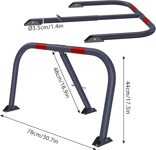 Suusolny Bloccaggio per parcheggio pieghevole, 78 x 32 x 44 cm, in acciaio con lucchetto, resistente alle intemperie, parcheggio per vialetti, terreni e terreni industriali - Honorern