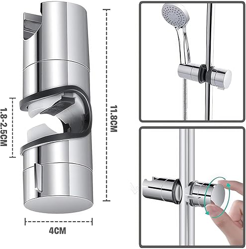 Supporto Doccia,Regolabile Ricambio Supporto Doccetta，Supporto Soffione Doccia，per Saliscendi Doccia Manuale，Barra, Saliscendi，18-25 mm ABS Doccia Soffione Supporto - Honorern