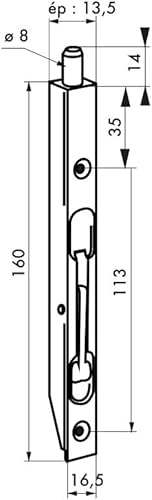 Serratura a gomito per finestre, a levetta, 160mm, zincata - FERCO BY THIRARD - Honorern