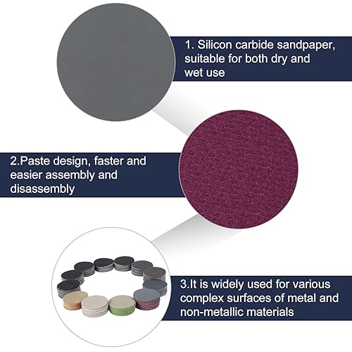 Set di 368 dischi abrasivi versatili, per trapani, grana 60/80/100/150/240/400/800/1200/2000/3000/5000/10000 2' (50 mm), ultra robusto, carta vetrata con - Honorern