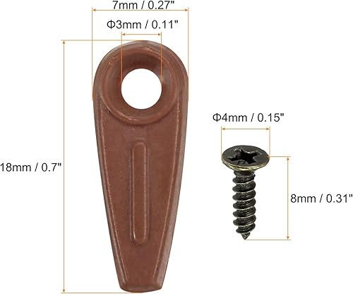 100pz Clip per Hardware di Supporto per Cornici con 100pz Viti Set di Fermagli Bottoni Girevoli Clip Supporto Bottoni Girevoli per Cornici per Appendere Immagini Disegni, Marrone - Honorern