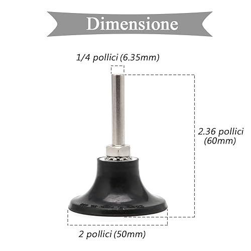 Mesee 2 Pz Supporto per Dischi Abrasivi da 50mm Pad Supporto di Levigatura con Gambo da 6,35 mm Supporto Rotativo per Dischi Abrasivi Disco Cambio Rapido per Utensile Rotante Levigatura Lucidatura - Honorern