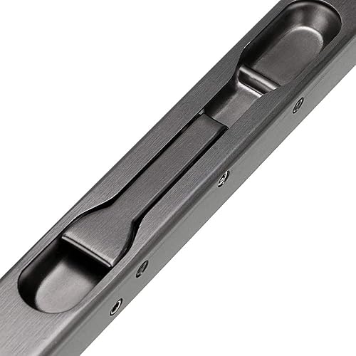 2 Pezzi Catenaccio per Porta Nascosto, Chiusura Porta, Bulloni in Acciaio Inossidabile, a Filo per Porte Composite, in Legno, Doppie(Nero) - Honorern