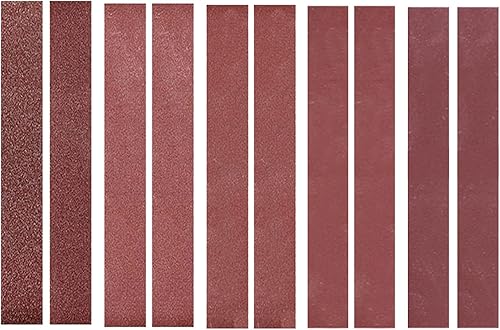 Hanzete - Nastri abrasivi 30 x 340 mm, 10 cinghie (grana 60/60/80/120/240/320/400/600/800/1000, una per ogni tipo), per uso domestico, mini levigatrice a nastro - Honorern