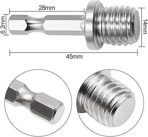 M14 Trapano elettrico Smerigliatrice angolare Vite di collegamento Biella Adattatore filettato da 14 mm Barra di conversione esagonale Mandrino Connettore Strumento 2PC - Honorern