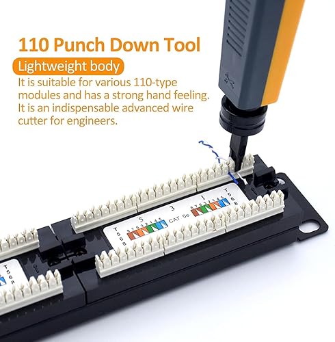 Pinza Crimpatrice Di Impatto Punch Down Impact Tool, Cablatore a Impatto Strumento Strumento Rete Telecom Punch Down Tool Impact Terminal Inserimento Strumento Tagliafili Amp Con Lame 110 88 - Honorern