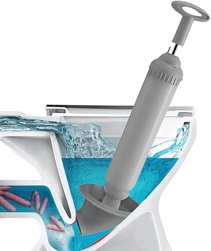 Stantuffo per WC Sturalavandini A Pressione, Stantuffo WC, Dispositivo di Rimozione degli Intasamenti WC, Stura WC Potente, Disgorgante WC, per Bagni, WC, Vasche (Grigio) - Honorern