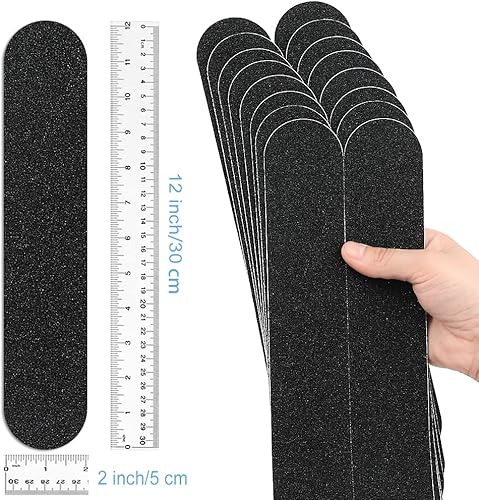 Nastro antiscivolo, 16 strisce antiscivolo pre-tagliate, strisce adesive antiscivolo di sicurezza per scale, sgabello e scale (5 cm x 30 cm, nero) - Honorern
