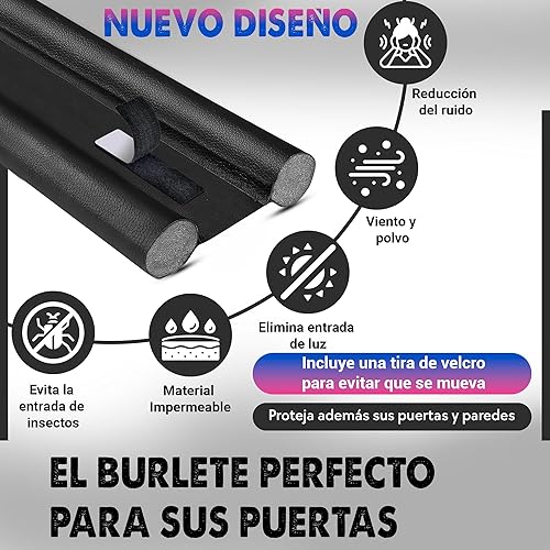 BIORYC ® Paraspifferi Sottoporta per Porte Interne ed Esterne da 5,5 cm di Spessore e Lunghezza di 92 cm | Guarnizione Insonorizzante per Spifferi Porta Ingresso (1x Marrone) - Honorern