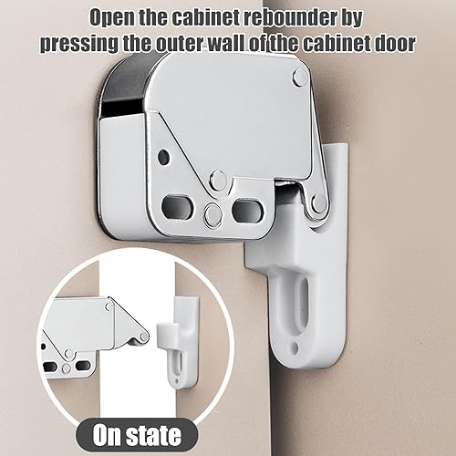8 Pezzi Scrocco a Molla Per Armadi, Mini Fermo a Molla, Push Serratura con Chiusura a Molla, Scrocco a Molla per Armadi e Ante Armadio, con Viti - Honorern