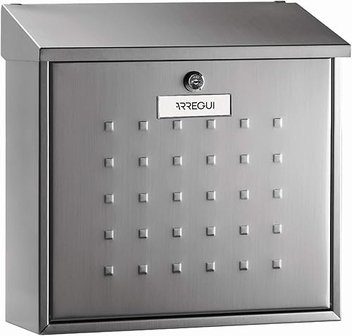 ARREGUI Premium Maxi E5617 Cassetta Postale Individuale in Acciaio, Di Grandi Dimensioni, Cassetta della Posta da Parete, Dimensione L (Riviste e Buste C4), Facile da Montare, Inox - Honorern