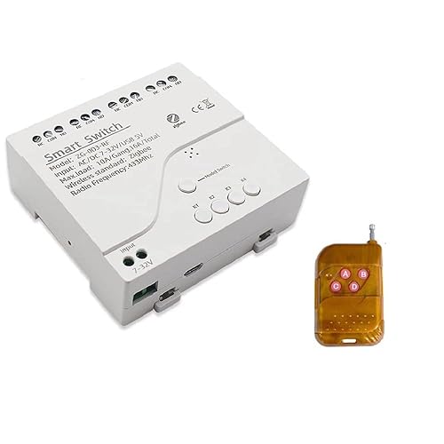 Zigbee Interruttore a relè remoto wireless RF AC/DC, funziona con ZigBee 2 mqtt (4 canali 5-32 V) - Honorern