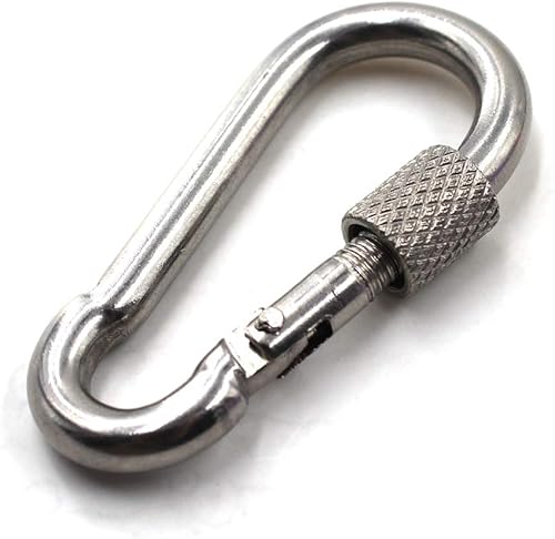 M12 Moschettone con moschettone Climbing Keychain 304 Chiusura a scatto con gancio a molla in acciaio inossidabile Confezione da 1 - Honorern