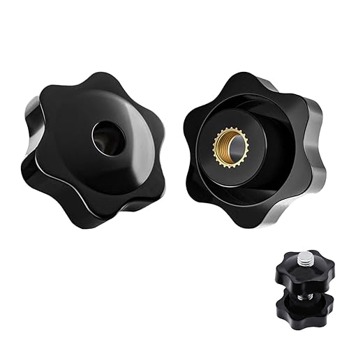 2 Pezzi Manopole a Stella,Manopola Serraggio,Dado a Stella M8,Nero Manopola Serraggio,Maniglia Con Manopola a Stella Vloccaggio a Vite in Plastica Nera,per Meccaniche,Arredamento,Elettroniche(Nero) - Honorern