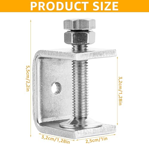 JMIATRY 12 morsetti a C, morsetti a C e tenditori, universali in acciaio inox C morsetto per il viso per lavori in legno, saldatura falegnameria, 0-25 mm, aperture regolabili - Honorern