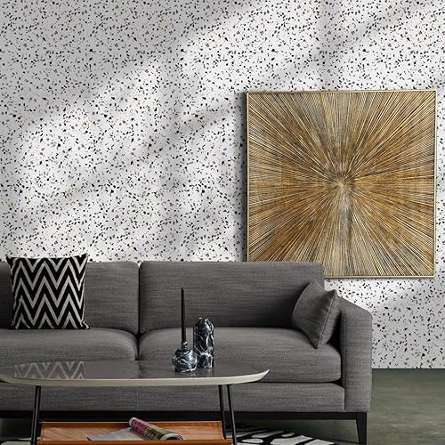 Arthome Terrazzo Pellicola Adesiva per mobili, 40cmx10m Autoadesiva Granito Carta da parati, Rimovibile pellicola Decorativa per cucina, controsoffitto, Adesivo in vinile impermeabile - Honorern