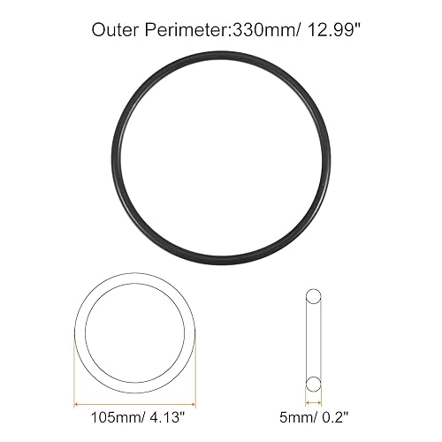 5pz Gomma O-Ring Nitrile 105mm OD 5mm Larghezza Guarnizione Rondella Guarnizione per Riparazione Macchina Motore Guarnizione - Honorern