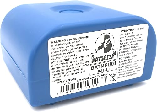 Batteria di allarme BAT23 Compatibile con BATLi23 MPU01X DAITEM HAGER LOGISTY - 2 x 3.6V 18Ah Li-SOCl2 - Honorern