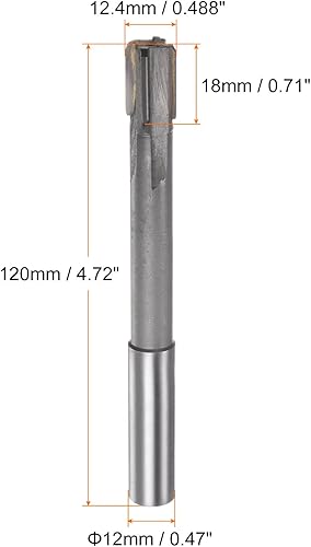 sourcing map Mandrino Alesatore 12.7mm H7 C1/K30 Punta In Carburo Precisione Flauti Diritti Gambo Tondo Tornio Macchina Fresatrice - Honorern
