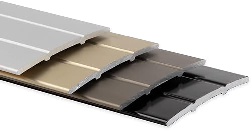 Profilo di transizione in alluminio, 38 mm, lunghezza 100 cm, passaggio tra due pavimenti, pre-forato o autoadesivo, listello in alluminio (nero, autoadesivo) - Honorern