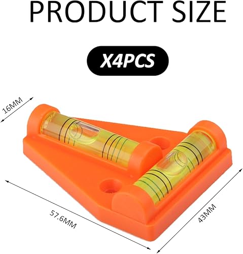 Livella a bolla piccola 4 pezzi, mini livella, parti e accessori per camper, set di livella, accessori per camper, gadget per camper, rampe a livellamento, livella tascabile - Honorern