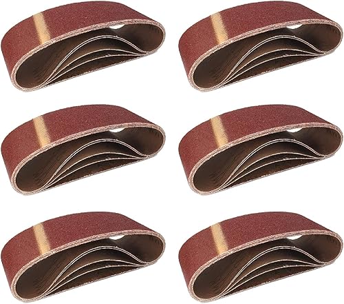 Nastri Abrasivi in Tessuto │ 25 pezzi │ 75 x 457 mm │ Mixpack (5 x grana 40/60/80/120/180 ciascuno) │ per levigatrici a nastro │ Carta Abrasiva │ Set di Nastri Abrasivi - Honorern