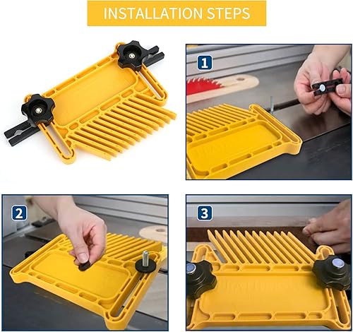 Featherboards, Feather Loc Board Double 2Pcs Yellow Table Saw Featherboard, Router Invertito Macchina per incisione Sega a nastro per sega da tavolo Recinzione Recinzioni router - Honorern