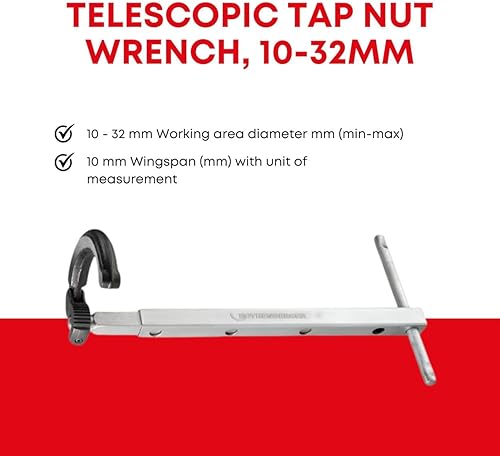 Ego LLAVE LAVABO TELESC. 32 MM, nero, 275-455 mm - Honorern