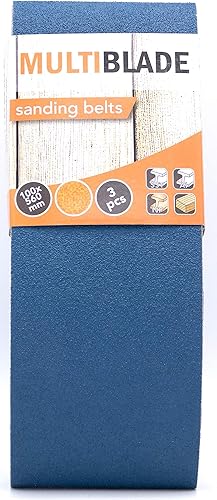 Nastro abrasivo professionale con zirconi, 100 x 560 mm, 3 pezzi, grana 40, per legno e metallo, qualità professionale, per levigatrici a nastro - Honorern