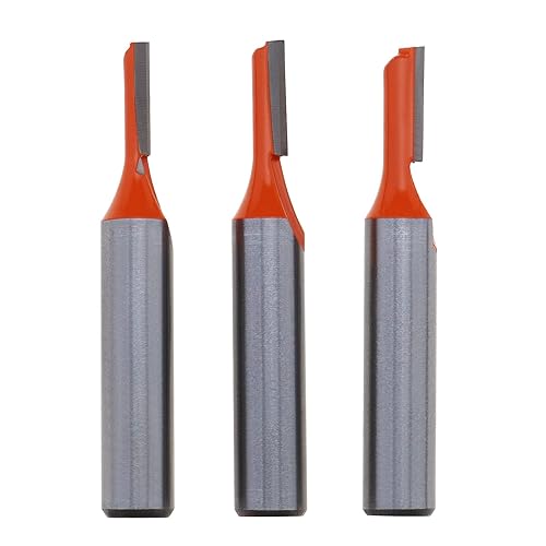 3 Pezzi 8mm Shank Groove Frese Set Frese per Router Frese a Singolo Flauto diritte in Acciaio al Carbonio Fresa per Legno Lavorazione del Legno Utensili di Taglio 3mm/4mm/5mm - Honorern