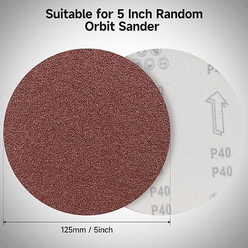 100 Pezzi Carta Vetrata 150 Grana, 125mm Rotonda Non Poroso Dischi Abrasivi per Levigatrice Orbitale - Honorern