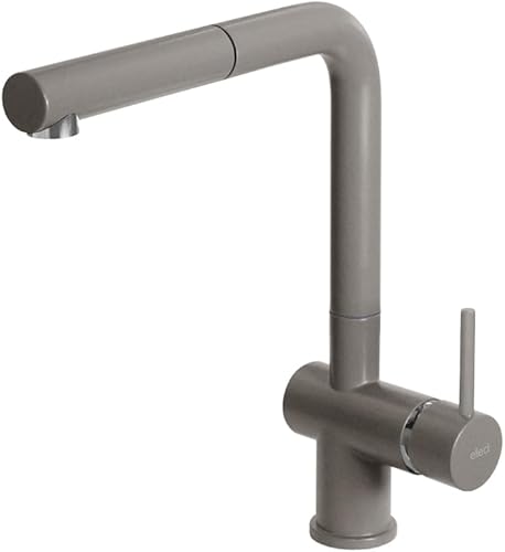 Elleci MKKSTP93 - Rubinetto per lavello da cucina, Monocomando, Doccetta estraibile, Grigio - Honorern