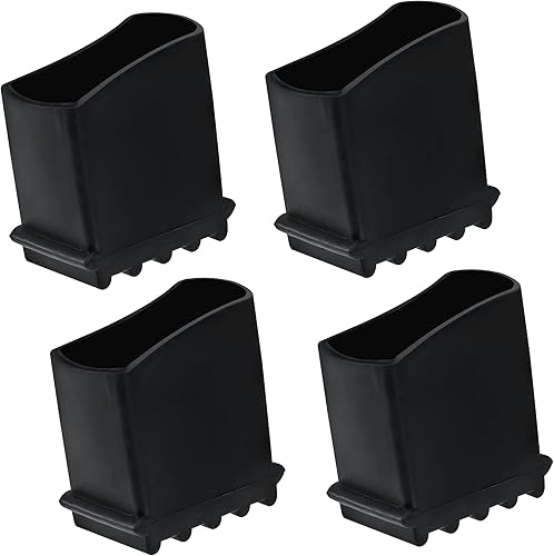 4 piedini per scala, 50 x 22 mm, piedini in gomma per scale, piedini di ricambio per scale universali, per lavoratori domestici, scala pieghevole in alluminio, accessori (nero) - Honorern