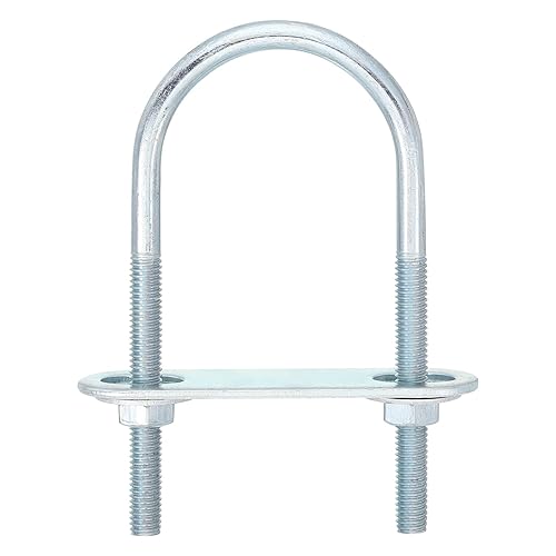 Bulloni a U Rotondi, 2 Set 40mm Larghezza Interna 90mm Lunghezza M6 Bullone a U in Acciaio al Carbonio Zincato con Dadi e Piastre, per Rimorchi Nautici - Honorern