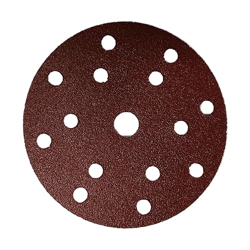 HOTCKB 50 Pezzi Dischi Carta Vetrata Ø 150mm Rotondi Disco Abrasivo 15 Fori Dischi Abrasivi Grana 180 - Honorern