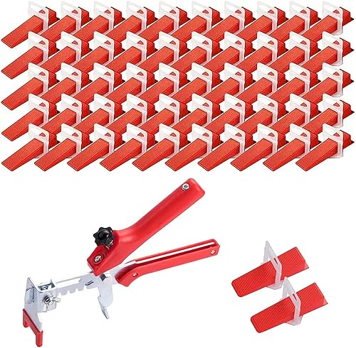 701 PCS Sistema di livellamento piastrelle con, 600 distanziatori da 2 mm, 100 cunei riutilizzabili e 1 pinza per piastrelle - Facile e veloce posa pavimenti e pareti - Honorern