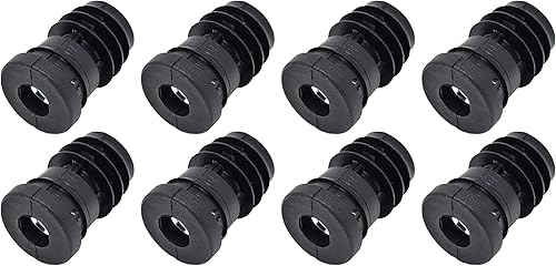 8 tappi filettati di regolazione per tubo rotondo con dado metallico inserito, Ø 25 mm, 1,5-2 mm, con filettatura interna M10 - Honorern