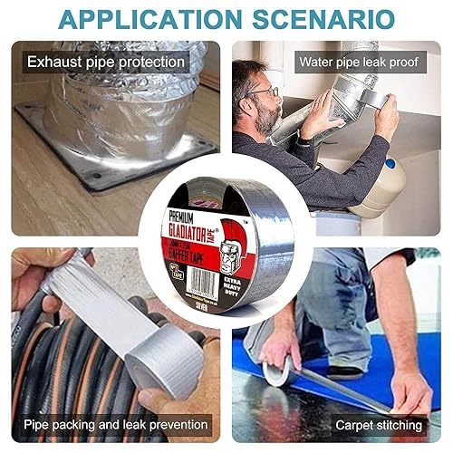 Nastro adesivo per canalina Ultimate in tessuto, nero, argento, 50 mm x 25 m, il nastro adesivo impermeabile ad alta resistenza e per condotti (1, nero) - Honorern