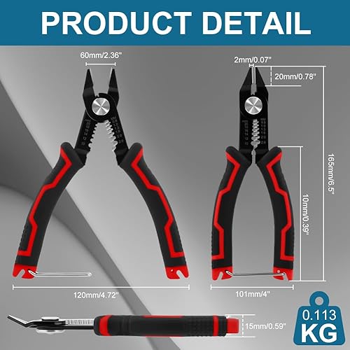 3 in 1 Pinza da Taglio Diagonale, Strumento spelafili pinza, Multifunzionale Pinza da Taglio Diagonale, Tronchesina per 10-20 AWG, Pinza Spelafili Crimpatrice, pinze elettricista. - Honorern
